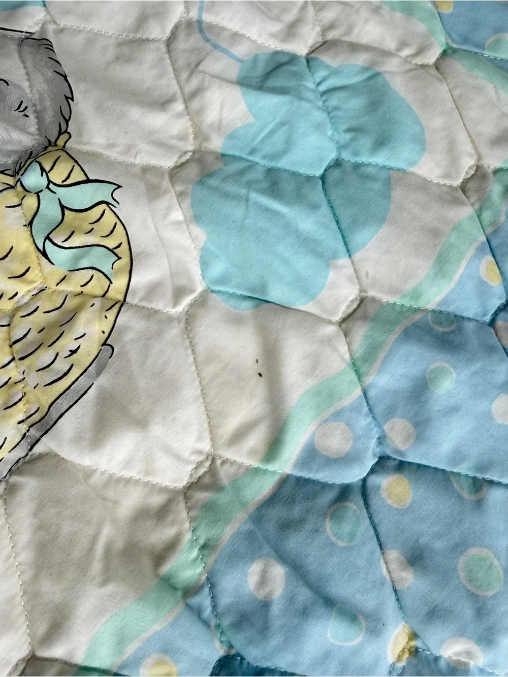 Baby Bedding Quilt - Blue Cartoon Character Nursery Blanket